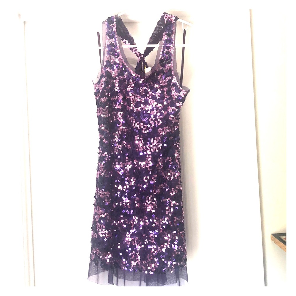 Purple sequin tank top